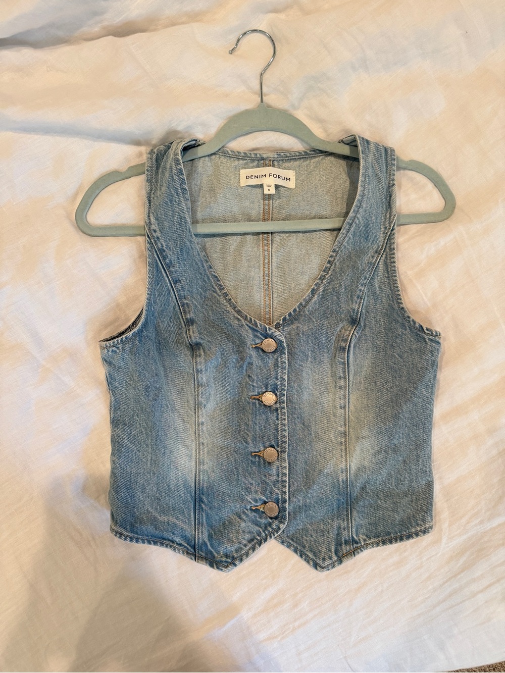 Aritzia Denim Forum Light Wash Denim Vest